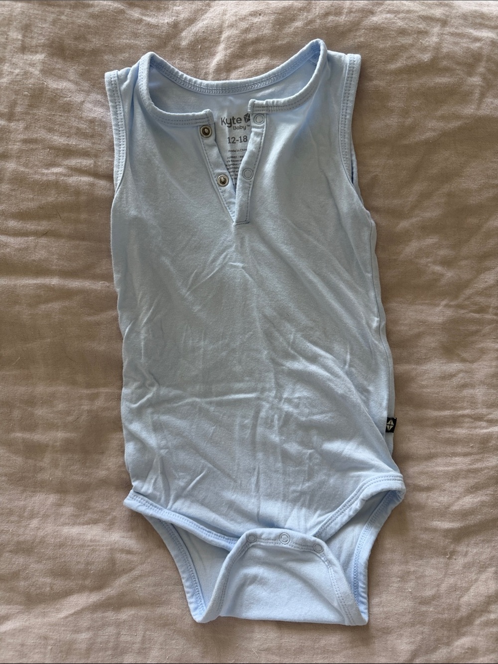 Kyte BABY Pale Blue Sleeveless One-Piece Bodysuit